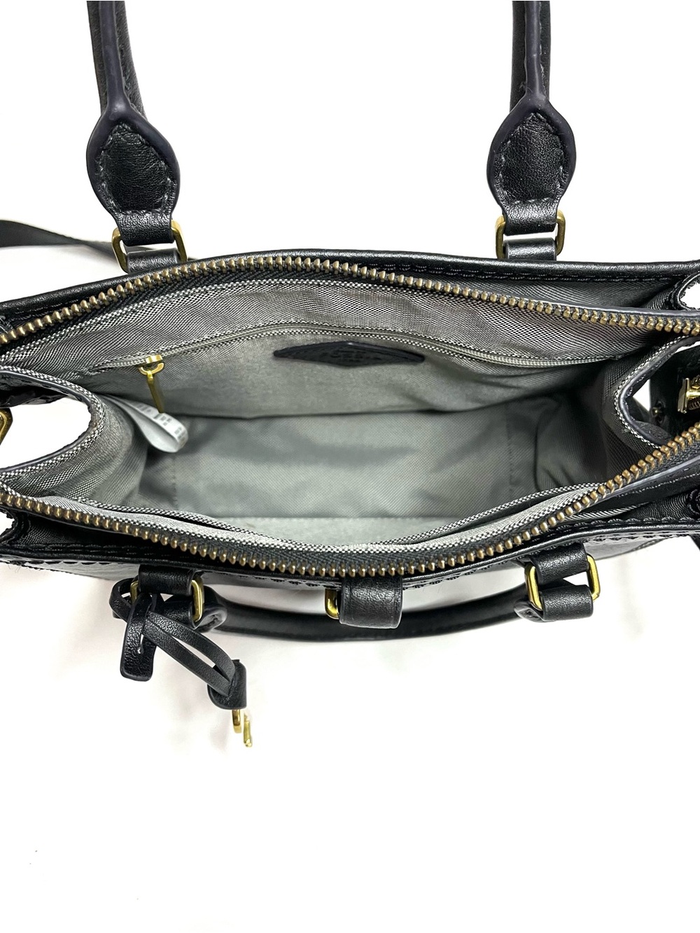 Fossil Ryder Mini Satchel in Black Pebbled Leather - Picture 10 of 14